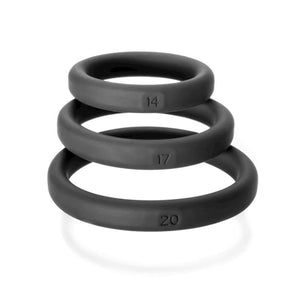 Perfect Fit Xact Fit 3 Rings Mixed Kit Black (Size 14, 17 and 20) Cock Rings - Cock Ring Sets Perfect Fit 