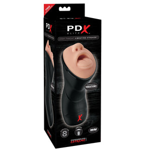 Pipedream PDX Elite Deep Throat Vibrating Stroker Male Masturbators - Blowjob Toys Pipedream Products 
