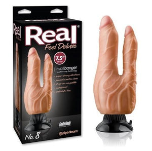 Pipedream Real Feel Deluxe 7.5" Double Penetrator Wall Banger No.8 Vibrators - Double Penetration Pipedream Products 