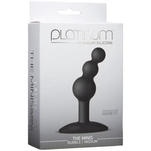 Platinum Premium Silicone The Mini's Bubble Small or Medium Black Anal - Anal Beads & Balls Doc Johnson Medium 