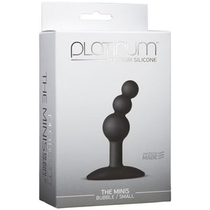 Platinum Premium Silicone The Mini's Bubble Small or Medium Black Anal - Anal Beads & Balls Doc Johnson Small 