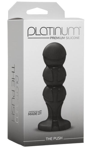 Platinum Premium Silicone The Push Black Anal - Anal Beads & Balls Doc Johnson 