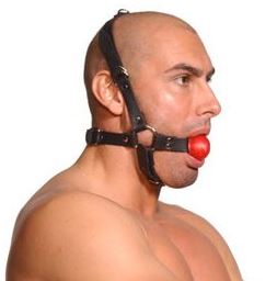 Leather Head Harness with 1.5 inch Ball Gag (Good Review)