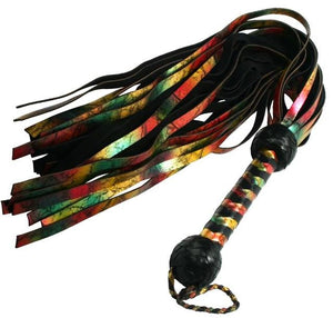 Premium Leather Lambskin Rainbow Flogger 20 Inch Bondage - Floggers/Whips/Crops Strict Leather 