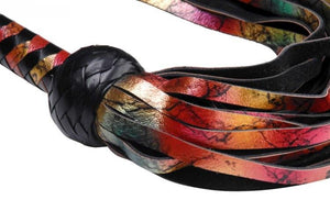 Premium Leather Lambskin Rainbow Flogger 20 Inch Bondage - Floggers/Whips/Crops Strict Leather 