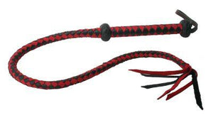 Premium Leather Red and Black Leather Whip 43 Inch (Last Piece At Midpoint Orchard Branch) Bondage - Floggers/Whips/Crops XRLLC 