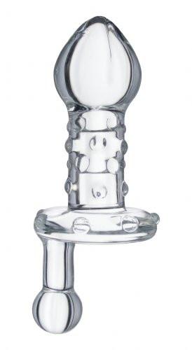 Prisms Erotic Glass Lila Nubbed Rotator Glass Plug Dildos - Glass/Ceramic/Metal Prisms 