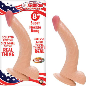 Real Skin All American Whoppers 8 Inch Dong With Balls Flesh (Newly Replenished with Latest Packaging) Dildos - Suction Cup Dildos Nasstoys 
