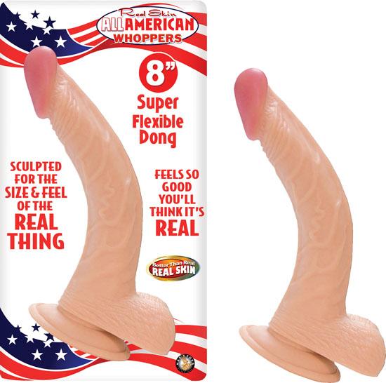 Real Skin All American Whoppers 8 Inch Dong With Balls Flesh