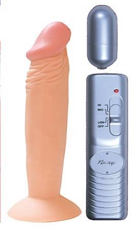 Real Skin All American Whoppers Dual Vibrating 6 Inch Dildo With Bullet Vibrators - Realistic Vibrators Nasstoys 