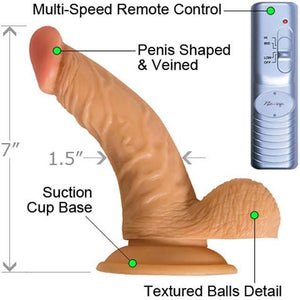Real Skin All American Whoppers Vibrating 7 Inch Dildo with Balls Vibrators - Realistic Vibrators Nasstoys 