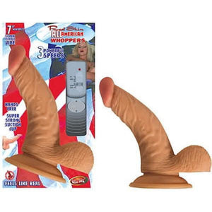 Real Skin All American Whoppers Vibrating 7 Inch Dildo with Balls Vibrators - Realistic Vibrators Nasstoys 