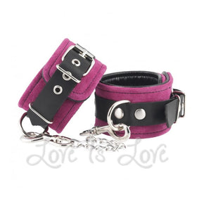 Rimba Electric Pink Leather Anklecuffs RIM 7967 Bondage - Rimba Bondage Gear Rimba 