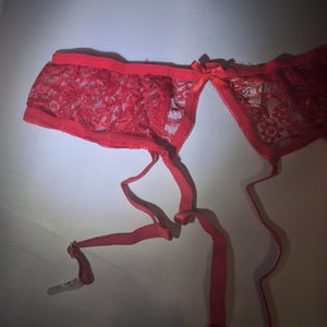 Rimba Red Lace Garter Belt and Stocking Set RIM 1426 For Her - Women's Sexy Wear Rimba 