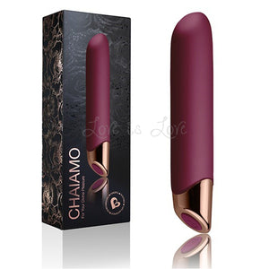 Rocks-Off 10 Speed Chaiamo Velvet Silicone Rechargeable Vibrator 5 Inch Black Or Burgundy Or Teal Award-Winning & Famous - Rocks-Off Rocks-Off Burgundy 