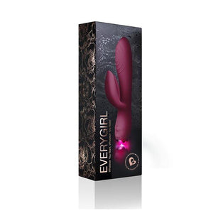 Rocks-Off 10 Speed Every Girl Rechargeable Silicone Rabbit Vibrator Burgundy Award-Winning & Famous - Rocks-Off Rocks-Off 