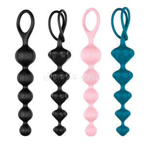 Satisfyer Soft Silicone Beads Black or Multi Color Anal - Anal Beads & Balls Satisfyer 
