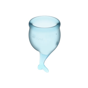 Satisfyer Feel Secure Menstrual Cup Set Light Blue  buy in Singapore LoveisLove U4ria