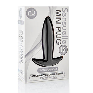 Sensuelle Mini Plug Rechargeable 15 Function Black (Retail Popular Rechargeable Mini Plug) Anal - Anal Vibrators Sensuelle Black 