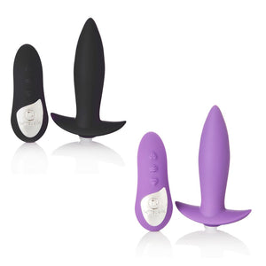 Sensuelle Remote Control Rechargeable Silicone Mini Plug 15 Function Black Or Purple (Newly Replenished) Anal - Anal Vibrators Sensuelle 