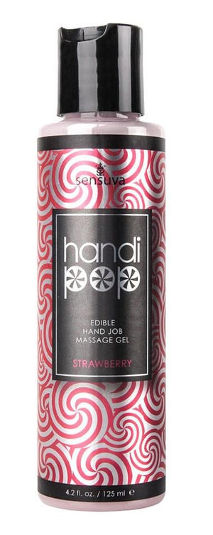 Sensuva HandiPop Edible Hand Job Massage Gel Strawberry 125 ML 4.2 FL OZ For Us - Sexy Massage Sensuva 125 ML 4.2 FL OZ 