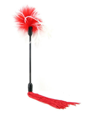 Sex & Mischief Whip & Tickle in Red/White Bondage - Floggers/Whips/Crops Sportsheets 