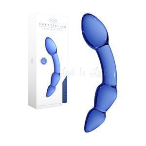 Shots Chrystalino Superior Blue Glass Wand Dildos - Glass/Ceramic/Metal Shots 