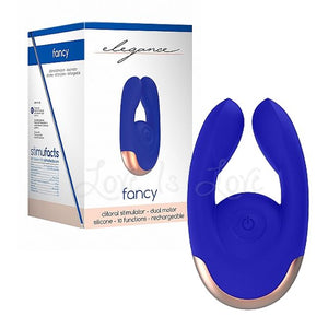 Shots Elegance Fancy Dual Motor Clitoral Stimulator Blue Vibrators - Clitoral & Labia Shots 