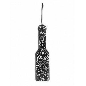 Shots Ouch Love Street Art Fashion Printed Paddle Black Bondage - Paddles/Spankers/Ticklers Shots Ouch! 