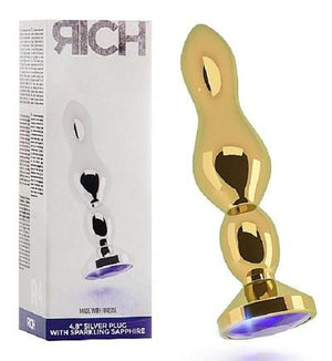 Shots Rich R4 Gold or Silver Plug 4.8 Inch Anal - Premium Luxury Anal Toys Shots Rich Gold 