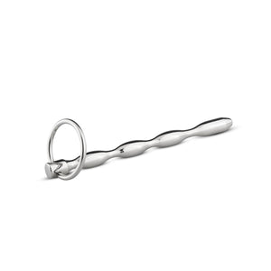 Sinner Gear Unbendable Beaded Penis Plug with Pull Ring 10.5cm For Him - Urethral Sounds/Penis Plugs Sinner Gear 