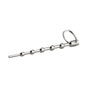 Sinner Gear Unbendable Beaded Penis Plug with Pull Ring 11cm For Him - Urethral Sounds/Penis Plugs Sinner Gear 