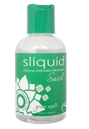 Sliquid Naturals Swirl Flavored Water Based Lube 4.2 FL OZ 125 ML Lubes & Toys Cleaners - Natural & Organic Sliquid Green Apple 