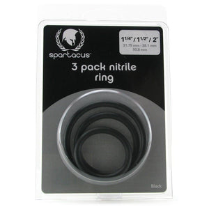 Spartacus 3 Pack Nitrile Cock Ring Set (Durable Cock Rings) Cock Rings - Cock Ring Sets Spartacus 