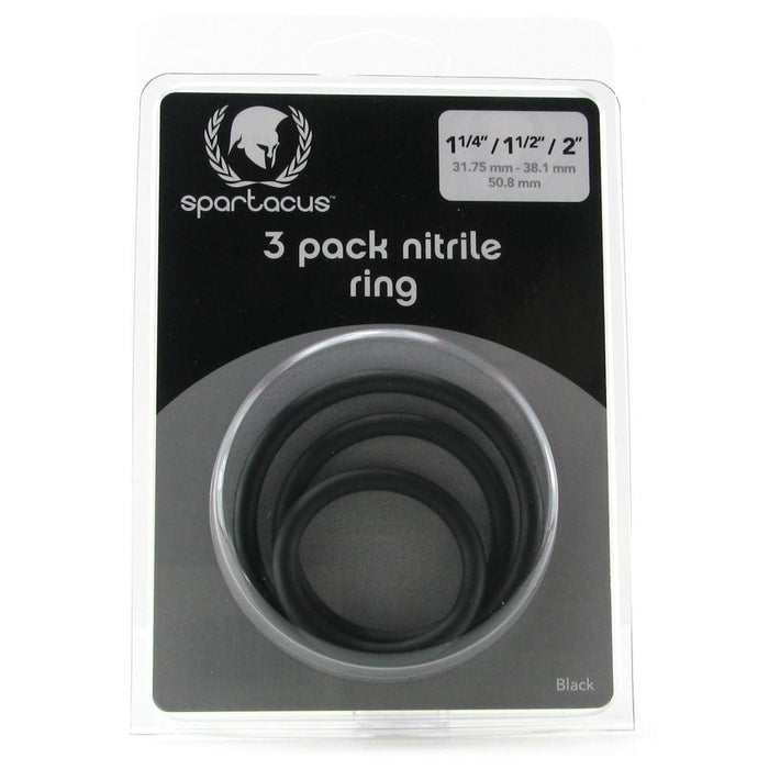 Spartacus 3 Pack Nitrile Cock Ring Set  (Made of 100% skin-safe nitrile)
