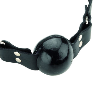 Spartacus Ball Gag Oiltan Leather With Buckle Closure 1.5 Inch Black Bondage - Spartacus Bondage Gear Spartacus 