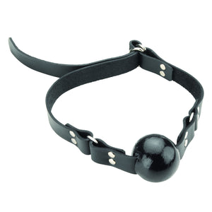 Spartacus Ball Gag Oiltan Leather With D-Ring Closure Bondage - Spartacus Bondage Gear Spartacus 1.5 Inch Black 