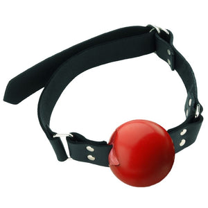 Spartacus Ball Gag Oiltan Leather With D-Ring Closure Bondage - Spartacus Bondage Gear Spartacus 2 Inch Red 