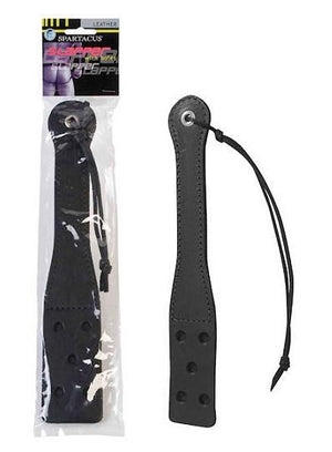Spartacus Leather High Quality Leather Slapper With Holes Bondage - Spartacus Bondage Gear Spartacus 12 Inch 