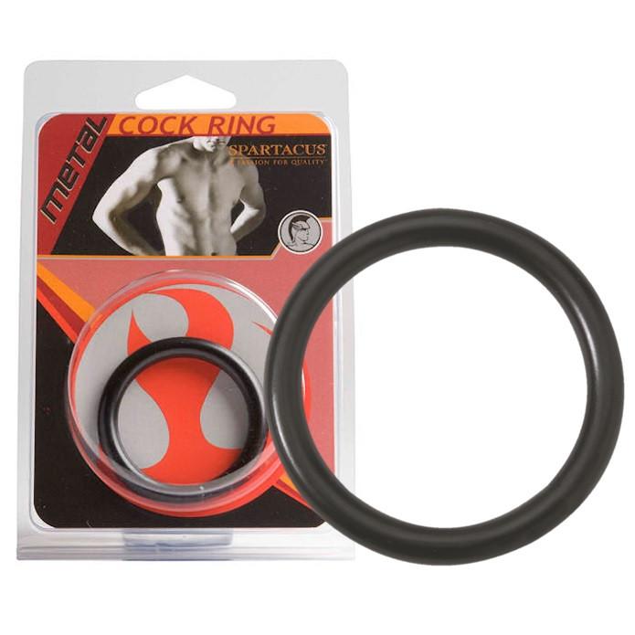 Spartacus Metal Black Cock Ring 1.5 Inch 38mm (Popular Nickel-Free Metal Black Ring)