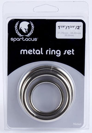 Spartacus Metal Nickel Cock Ring Set Cock Rings - Metal Cock Rings Spartacus 