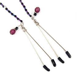 Spartacus Single Strand Beaded Tweezer Clamps Pink (Elegantly Design) Nipple Toys - Nipple Clamps Spartacus 