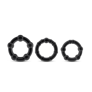 Blush Novelties Stay Hard Beaded Cock Rings Clear or Black buy in Singapore LoveisLove U4ria