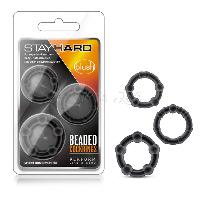 Blush Stay Hard Beaded Cock Rings