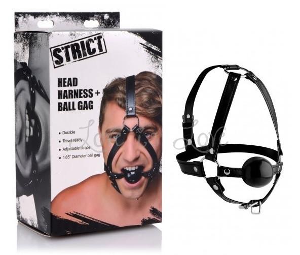 STRICT Head Harness with Ball Gag (Authorized Dealer)