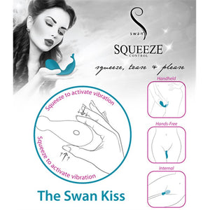 Swanvibes The Swan Kiss Squeeze Control Vibrator Teal Award-Winning & Famous - Swan Swan 