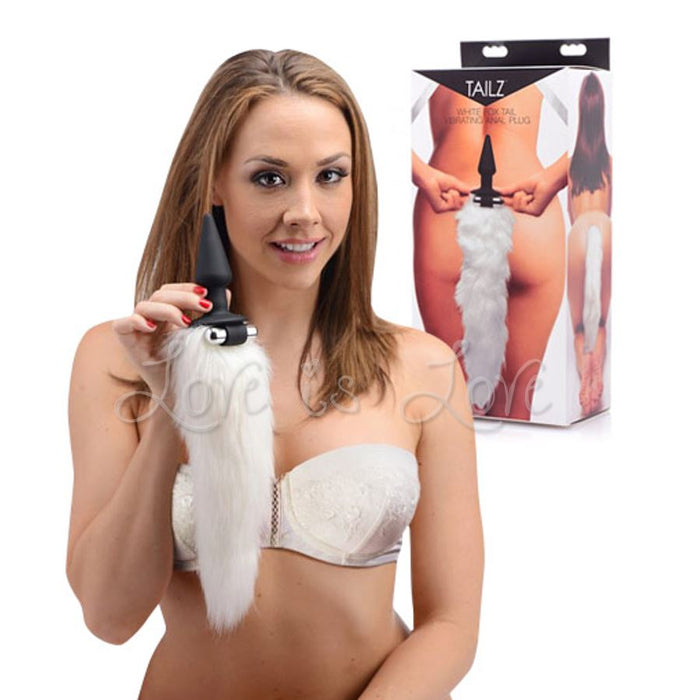 Tailz White Fox Tail Vibrating Anal Plug