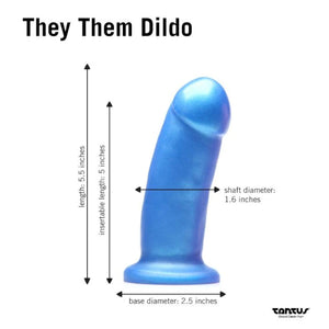 Tantus They/Them Silicone Dildo Silver or Rockabilly Blue