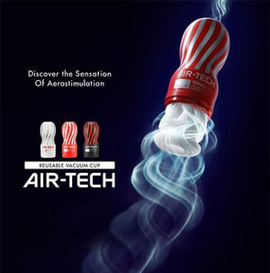 Tenga Air-Tech Reusable Vacuum Cup Gentle (White) or Regular (Red) or Strong (Black) Award-Winning & Famous - Tenga Tenga 