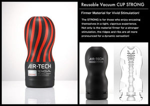 Tenga Air-Tech Reusable Vacuum Cup Gentle (White) or Regular (Red) or Strong (Black) Award-Winning & Famous - Tenga Tenga Strong 